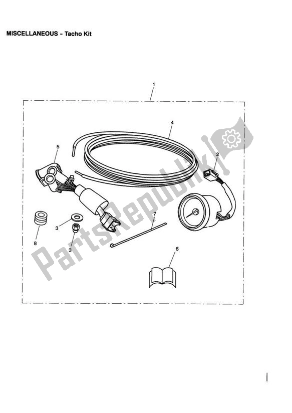 All parts for the Tacho Kit of the Triumph America Carburettor 790 2002 - 2007